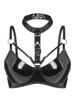 S-3XL Halter Lesklý Faux PU Kůže Bustier Top Punčocháče Bikini Crop Topy Krátký Croptop Sexy Klubové Oblečení Bez Rukávů S Knoflíky Camis