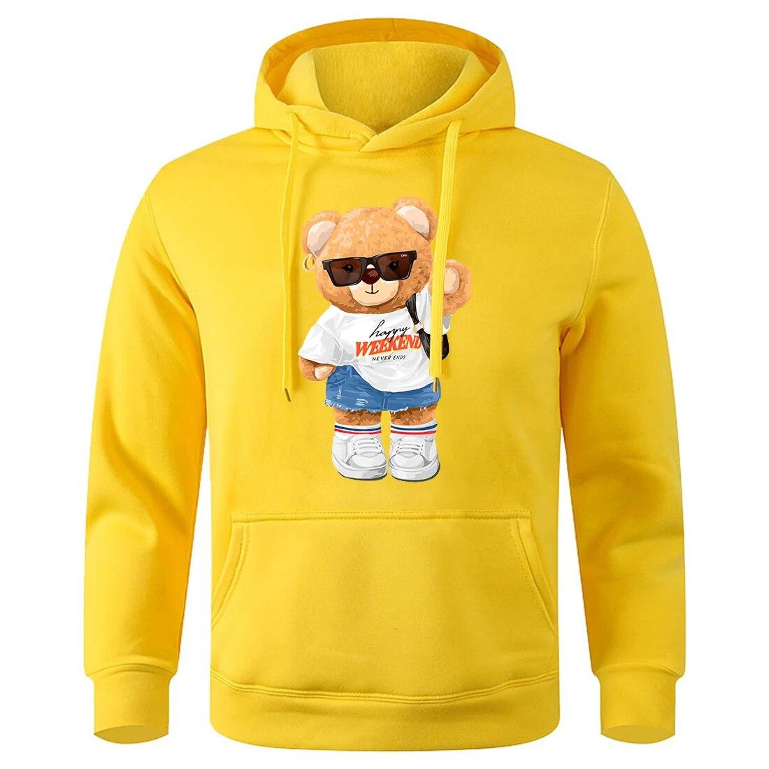 

Толстовка унисекс с принтом «Молодой медведь для девушки», полная энергии, свободные толстовки большого размера, повседневная модная толстовка, теплая флисовая новая толстовка S