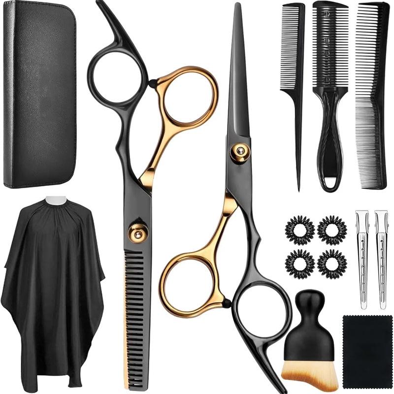 Stainless Steel Barber & Hairdressing Scissors Set: Flat Tooth & Thinning Options
