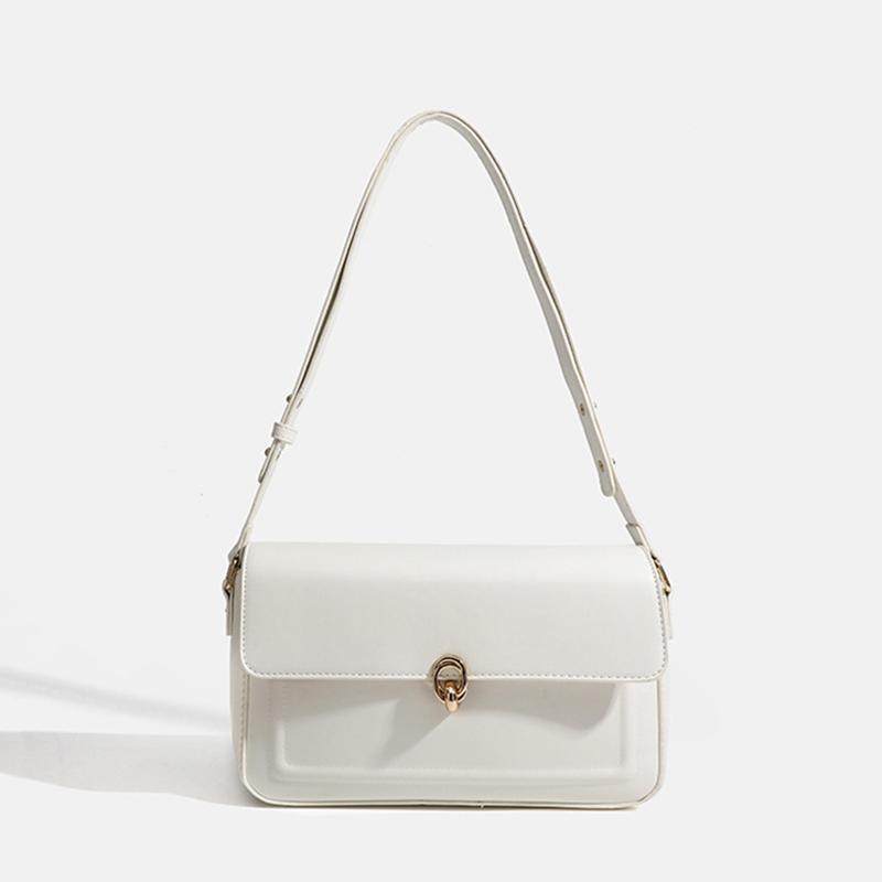 

Yogodlns Ретро женская новая высококачественная текстурированная нишевая сумка подмышки из искусственной кожи с клапаном красная квадратная сумка через плечо через плечо 26.5x7.5x16cm белый