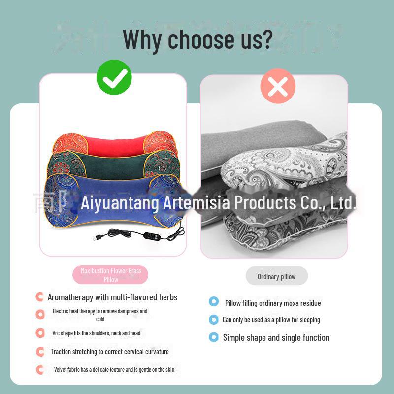 Elektrisches Beifuß Kräuterwärmekissen für die Halswirbelsäule - Abnehmbar & Mediziniert für Moxibustionstherapie