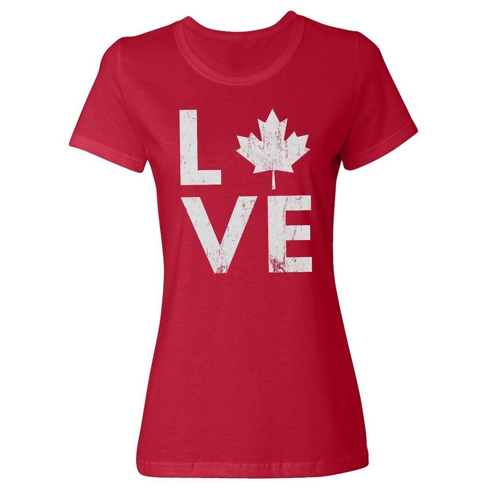 Canada Day - Love Canadian Maple Leaf Dominion Day Ladies  Crewneck T-Shirt Unisex T-Shirt L