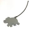 HERMES Animal Chain Bag Charm Key Holder Leather gray/blue