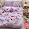 High Count High-Density Fabric Towel Embroidery Cartoon Four-Piece Bedding Set
