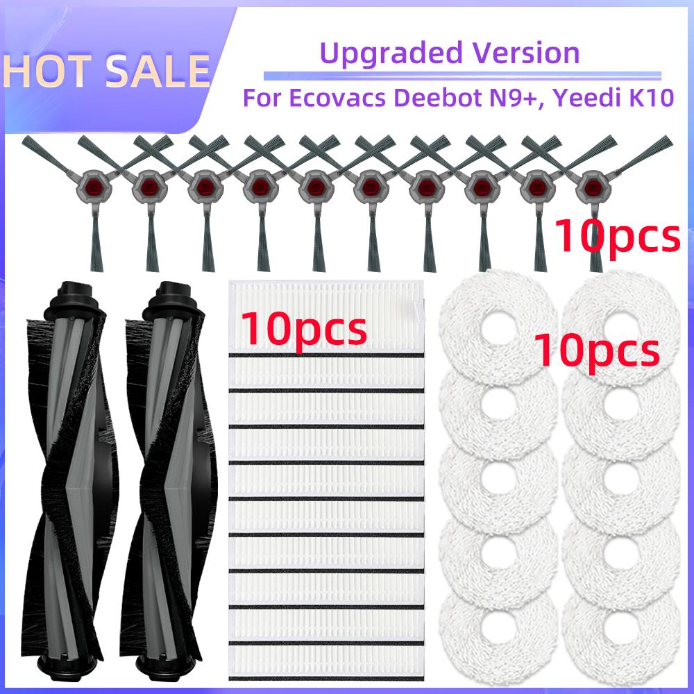 Piese de schimb pentru Ecovacs N9+, Yeedi K10 Robot de curățare Perie principală Perie laterală Filtru Hepa Lavetă mop Piese de schimb Accesorii