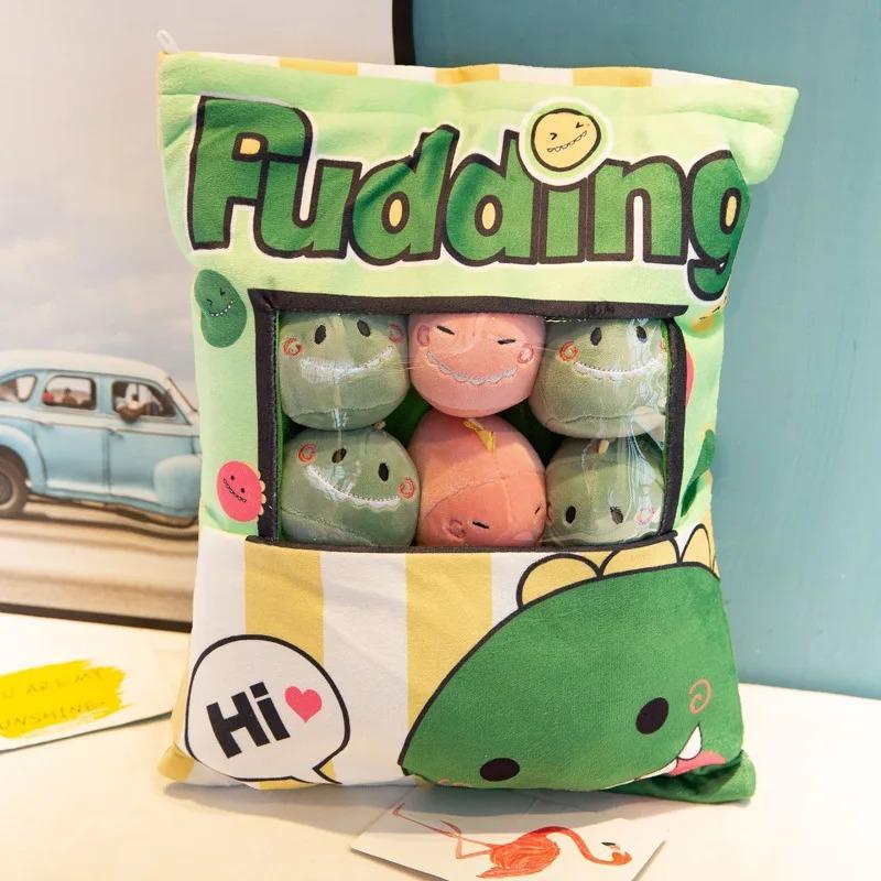 Cartoon A Pouch of Snacks Doll Throw Pillow Internet Celebrity Ins Snack Pouch Plush Toy Creative Office Pillow
