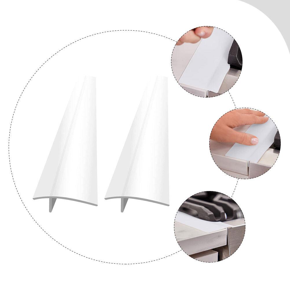 2Pcs Silicone Stove Guard Kitchen Seal Slit Filler Flexible Heat Resistant Gaps Covers Protector Cover Oven Side Stove Guard