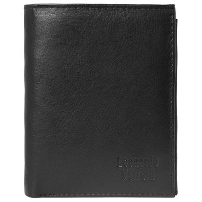 Portefeuille Leonardo Verrelli Pour Homme En Cuir Noir Élégant
