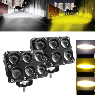 1/2 stücke Motorrad Scheinwerfer LED Spot Licht Dual Farbe Weiß Gelb Universal Hilfs Nebel Lampen