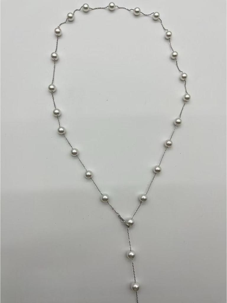 2024 Luxury French Tassel Pearl Necklace for Women – Elegant Clavicle Chain Design