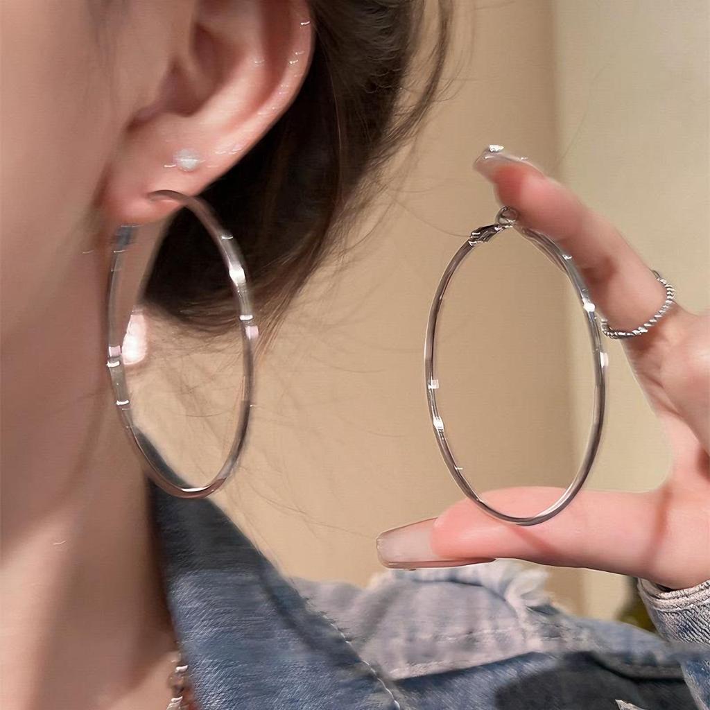 Elegant Large Hoop Earrings - High-End, Simple, and Versatile for a Luxurious European and American Style.