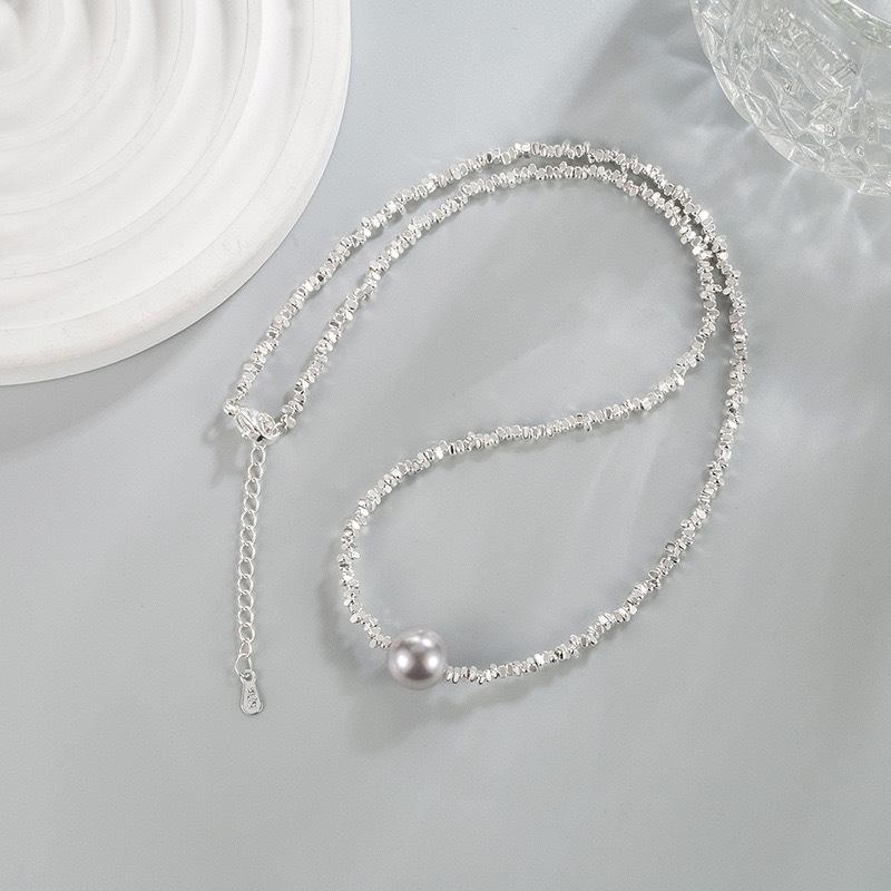 A Few Taels Of Light Luxury Broken Silver Imitation Pearl Necklace, With A Niche Design And Exquisite Collarbone Chain, Versatile Necklace