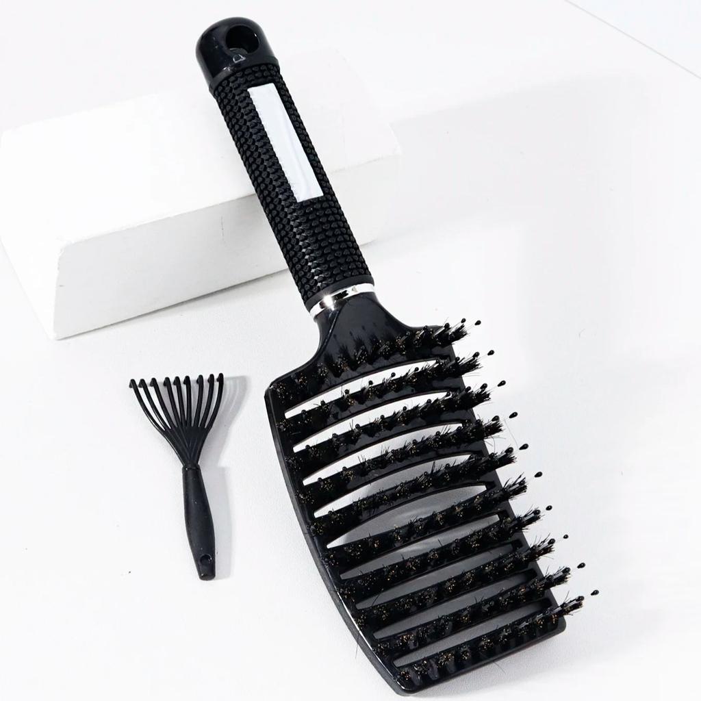 2er Kammset, Borsten großer gebogener Kamm und Reinigungszinken, gebogener belüfteter großer gebogener Kamm, Speziell für Echthaarperücken