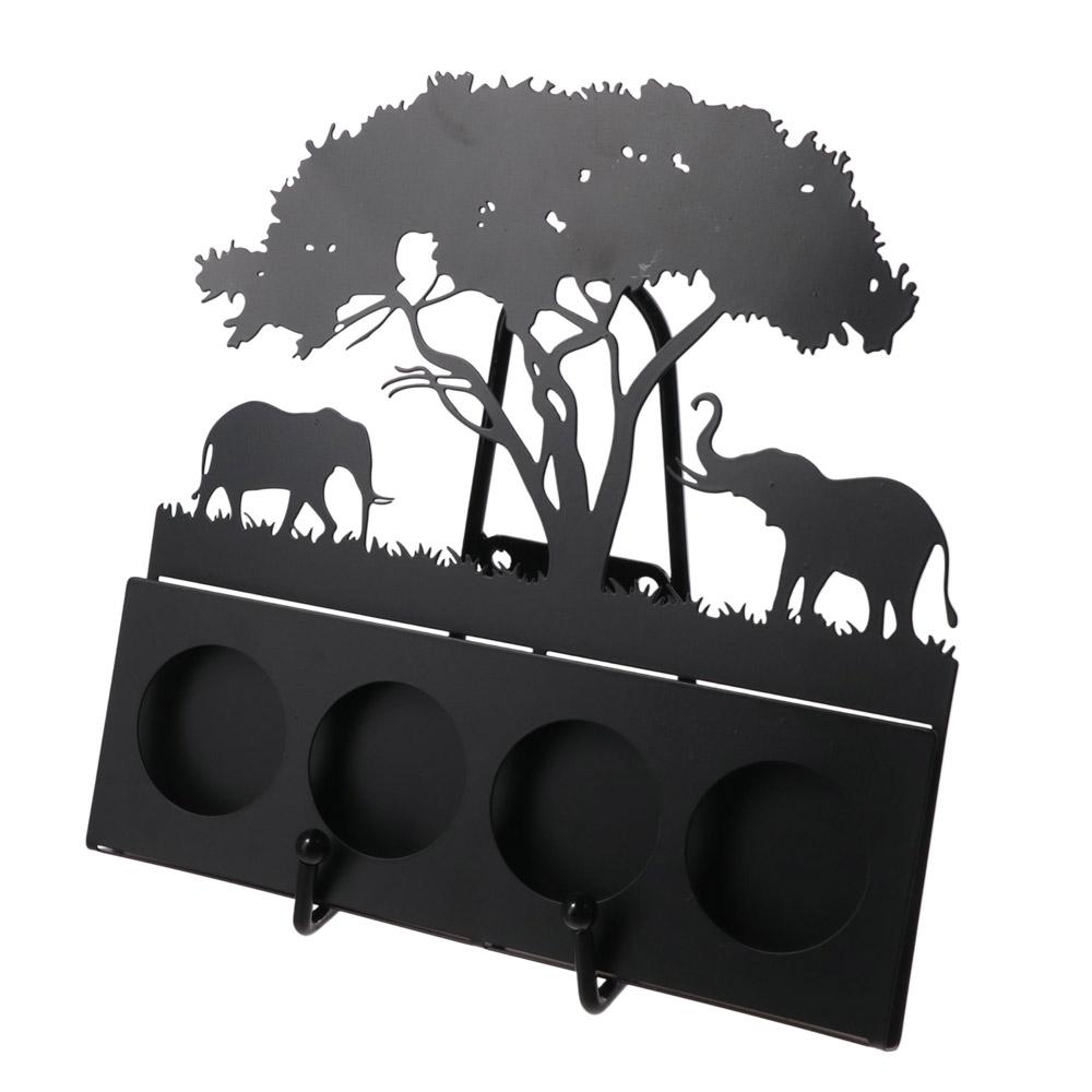 

6 Inches Iron Art Tray Rack Black Iron Storage Tripod Beautiful Black Iron Storage Rack Home