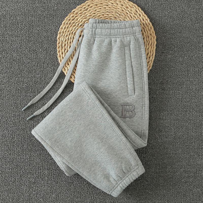 

Светло-серые зимние утепленные спортивные штаны на флисе женские 2024 новые спортивные штаны женские осенне-зимние для отдыха женские брюки с манжетами на щиколотках Light gray(Fleece-lined paragraph) XL code pants