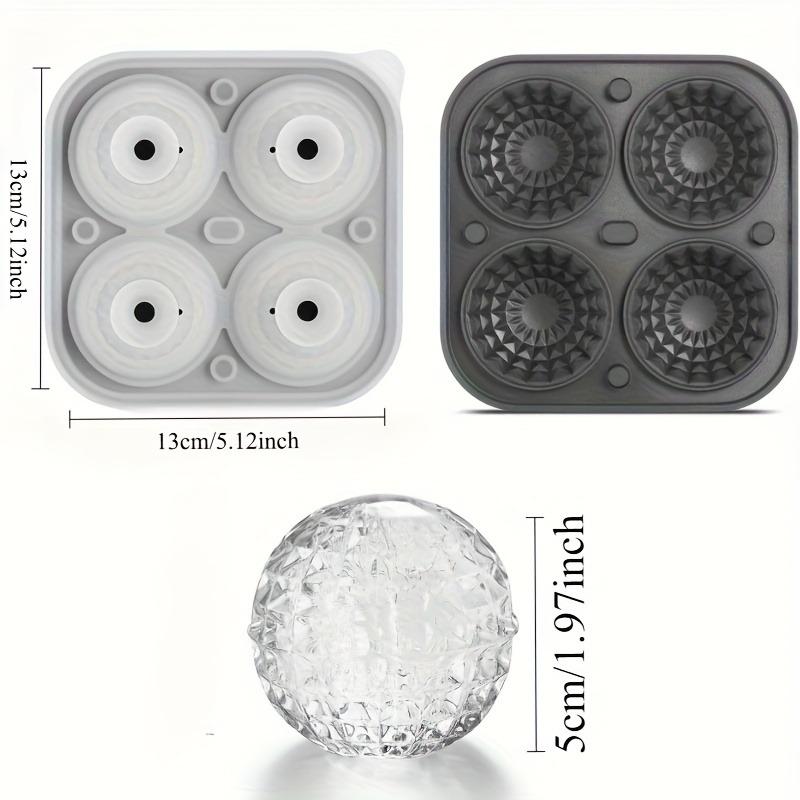 Large Silicone Whiskey Ice Mold, 3D Sphere Crystal Ball Tray with Funnel for Bourbon Brandy, Bar Gift