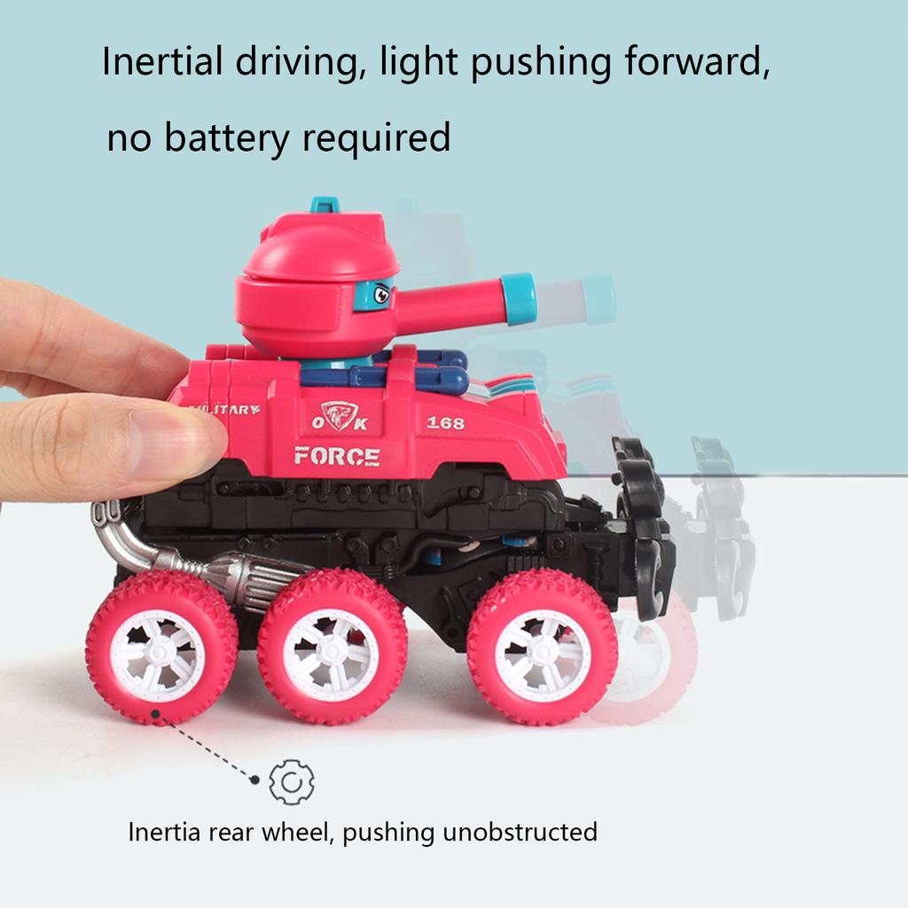 Collision Tank Vehicle with Two Forms of Deformation, Six Wheeled Inertial Tank Off-road Vehicle Toy