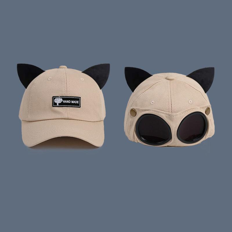 

Baseball Cap Cool And Unique Sunglasses Reversible Baseball Cap Niche Cat Ear Hat A1