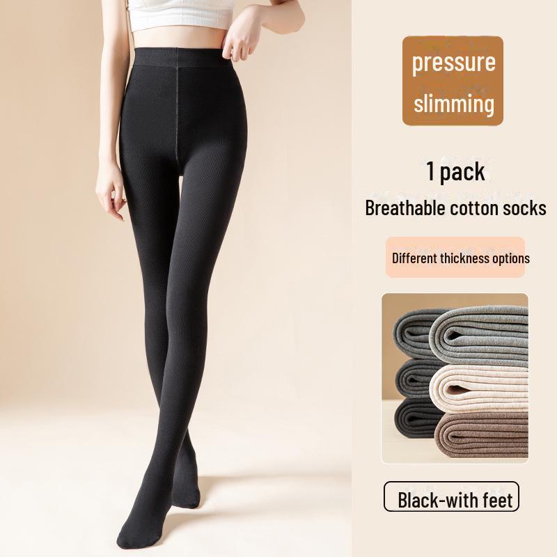 Oriental Edge Cotton Leggings: Vertical Stripes, Waist 24, Thickened, Slimming, Warm Tights