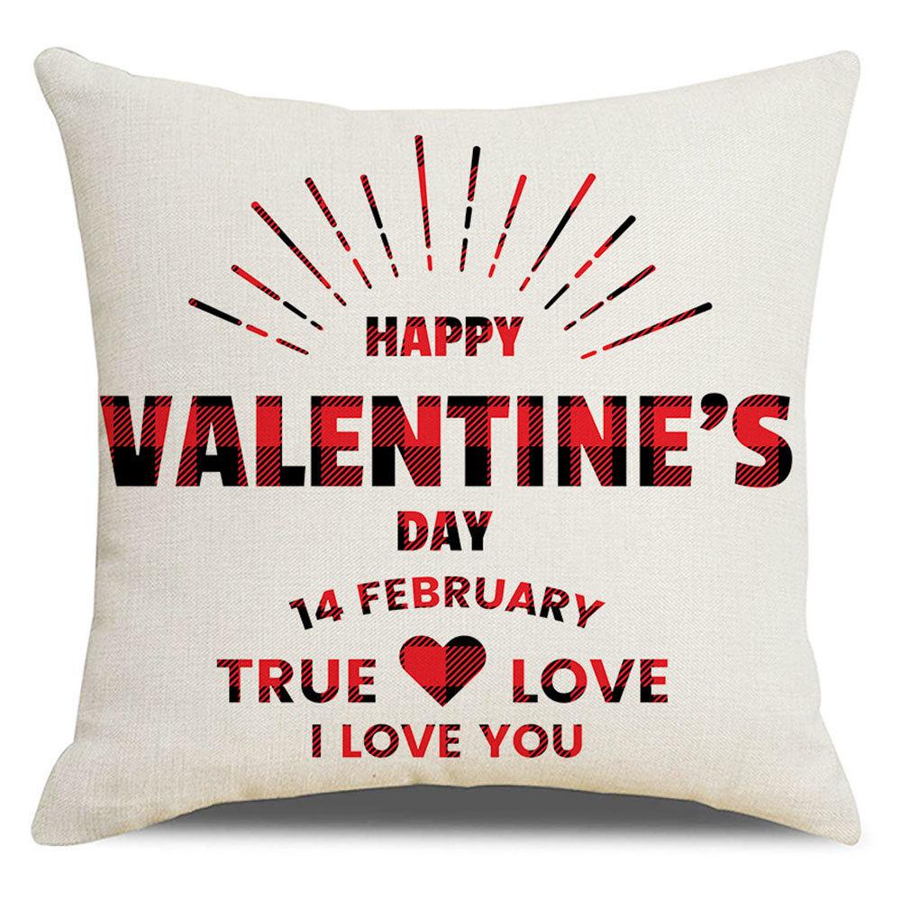 Valentine's Day Pillow Cover New Letter Love Sofa Cushion Cover Short Plush Cushion Pillow