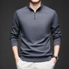 Men S Loose Casual Stand Collar Long Sleeve Polo Sweatshirt