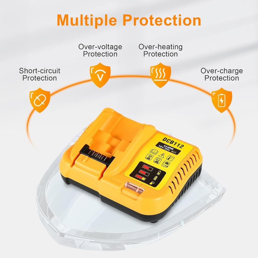 EU DCB111 Battery Charger Replacement for DeWalt 11V 11V Lithium-Ion Battery DCB118 DCB111 DCB111 DCB611(Not included Battery)