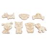 200pcs DIY Craft Unfinished Wooden Animal Chips Mixed Pet Themed Cat Dog Empty Wooden Ornaments Smooth Edges