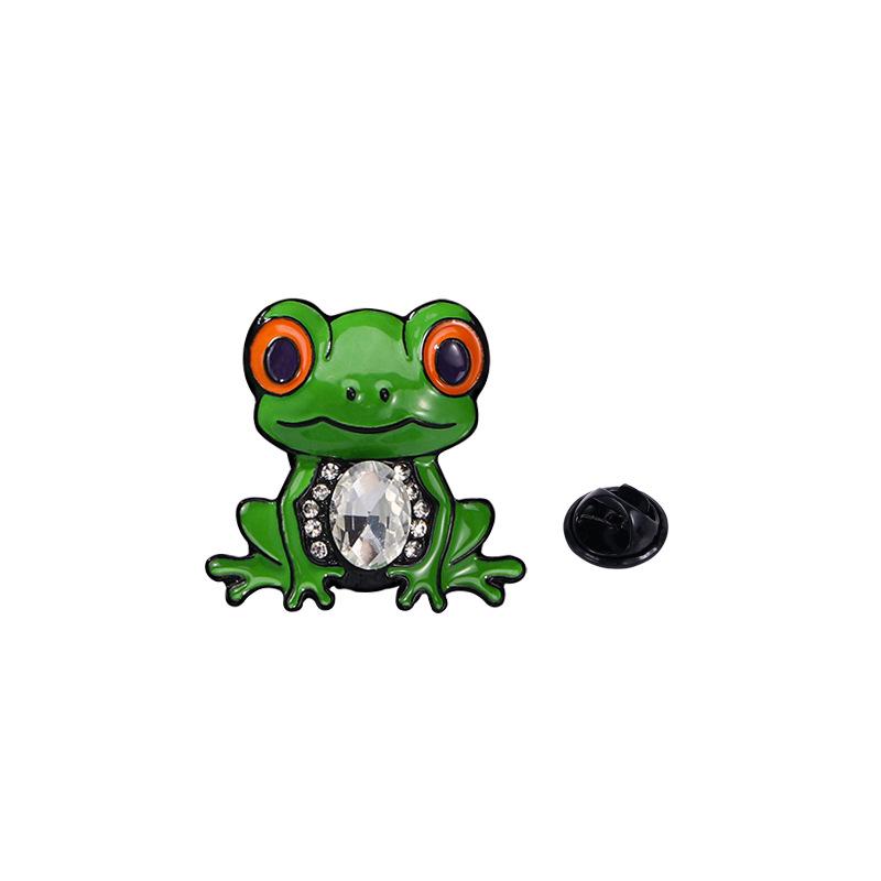 Cute Animal Brooch Frog Gem Series Styling Metal Oil Drop Cartoon Badge Waist Buckle