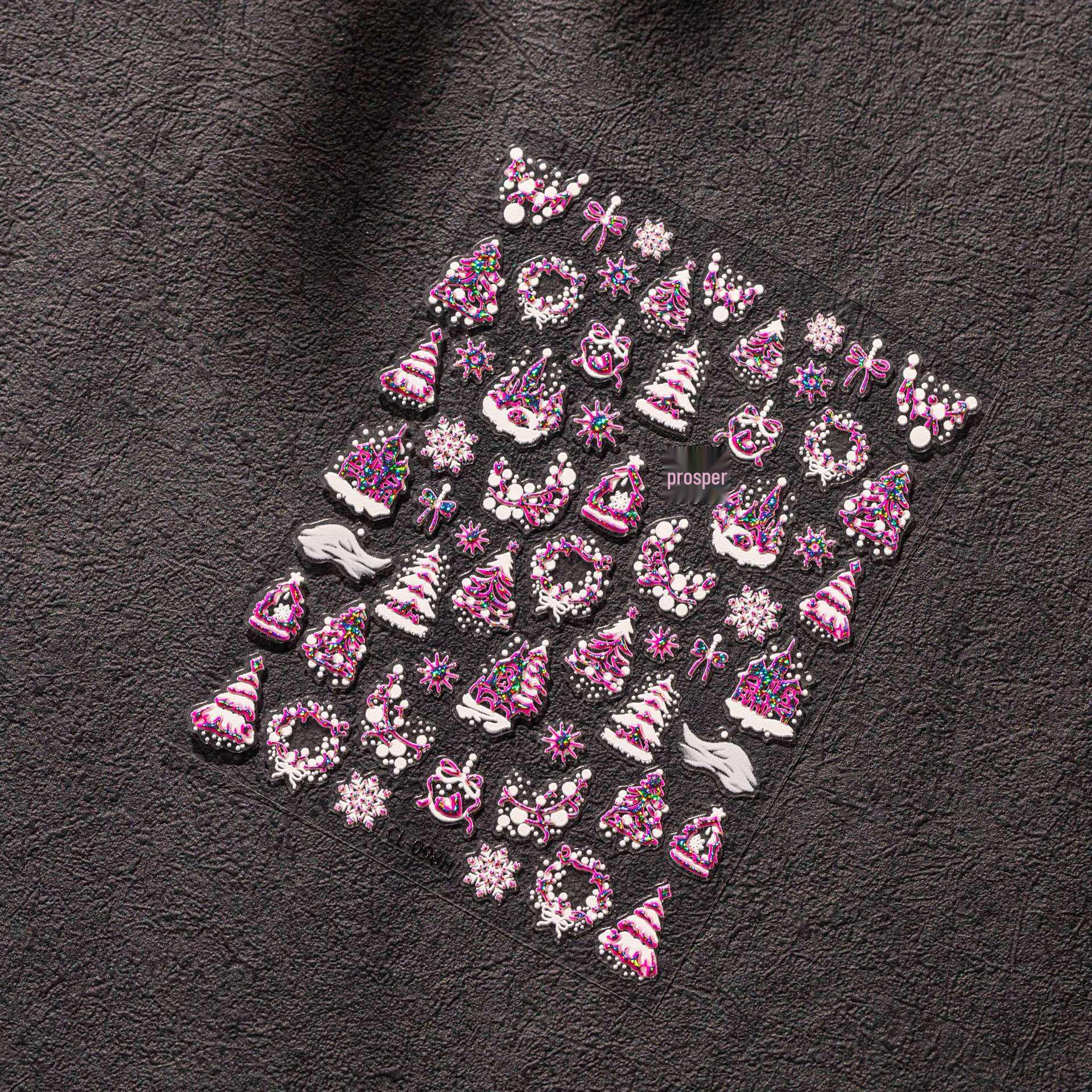 Cyansea Festive Christmas Nail Art Stickers: Christmas Tree, Wreath, Snowflake, Bow Knot Designs, Self-Adhesive. CL-098H