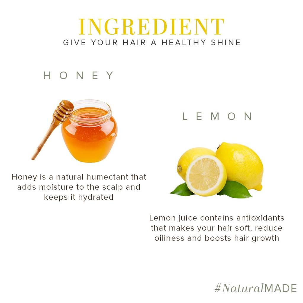 Khadi Natural Honey & Lemon Juice Hair Shampoo 210ml Pack for Strong, Long, and Shiny Hair