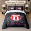 Set Biancheria da Letto Personalizzato Motivo Stoke City FC, Stampa Nome Testo 1 Copripiumino più 2 Federe Tessile per la Casa