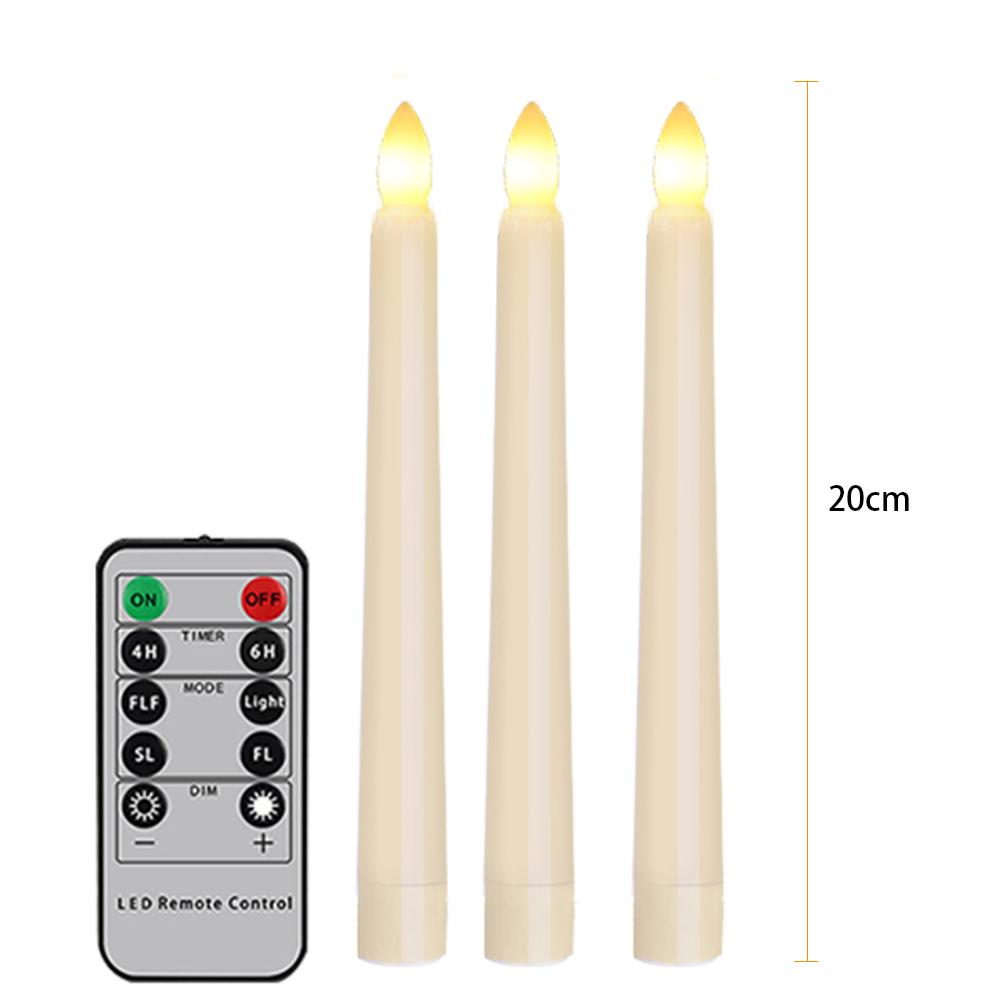 Elektronische Kerze mit Batterie-Timer und Fernbedienung, flammenlose LED-Kerzen, Tränenlicht, Hochzeitsessen, Heimdekoration, 21 cm
