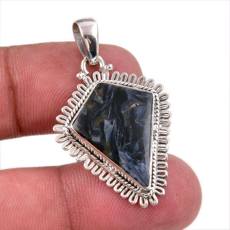 

Natural Pietersite Gemstone 925 Solid Sterling Silver Jewelry Pendant 1.50 g2h76
