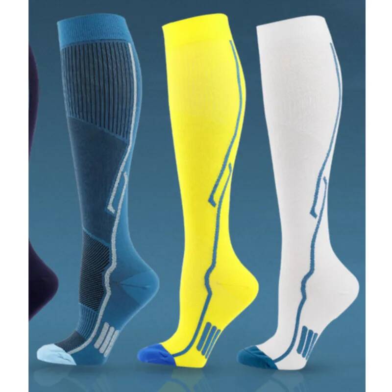 Men Women Compression Socks Multi Colors Marathon Sports Gym Socks Compress Stockings Fit Exercise And Reduce Muscle Soreness S