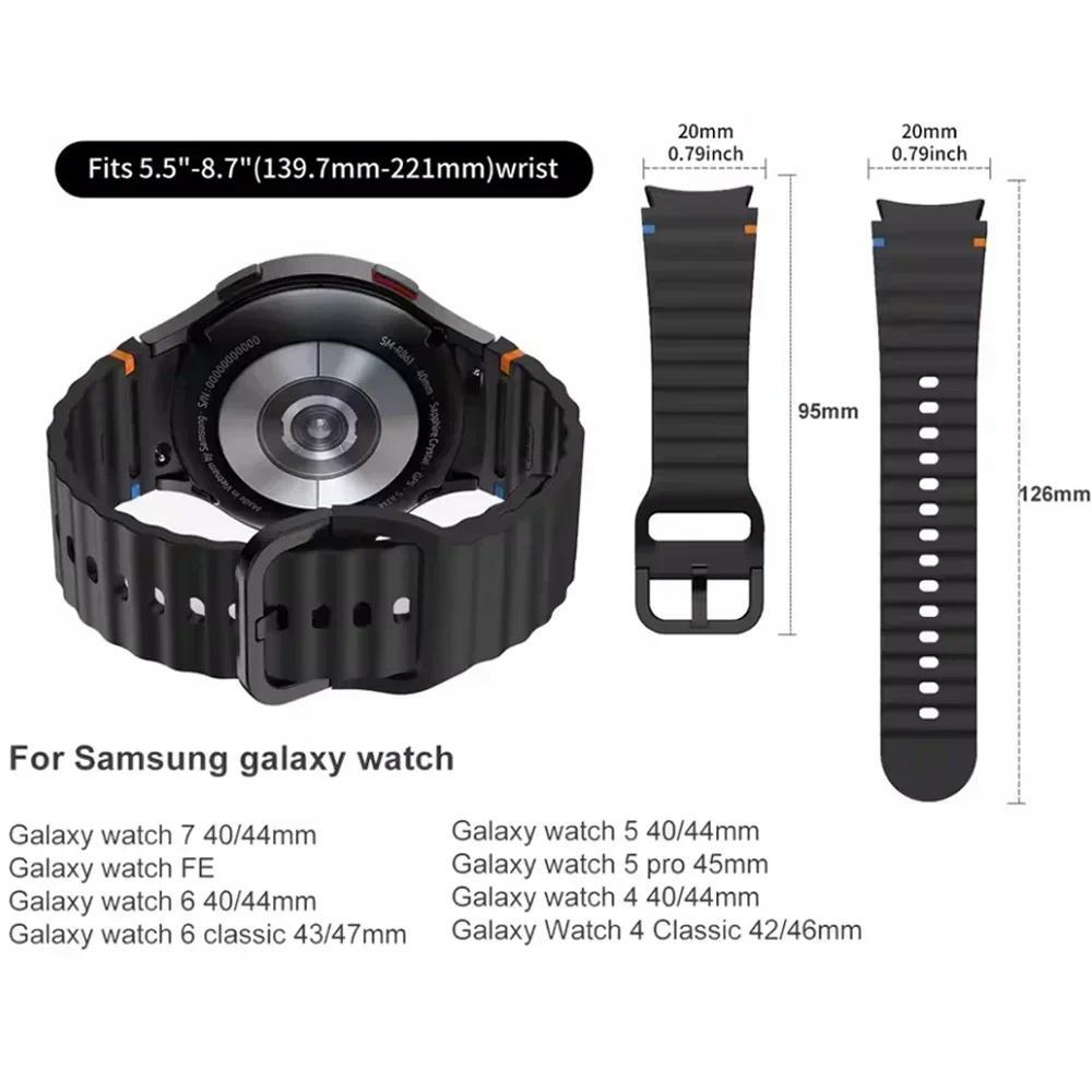 Original-Armband für Samsung Galaxy Watch 7 Armband Gürtel Correa Galaxy Watch 7/FE/5 Pro Watch 6/4 Classic 44mm 40mm Silikonband
