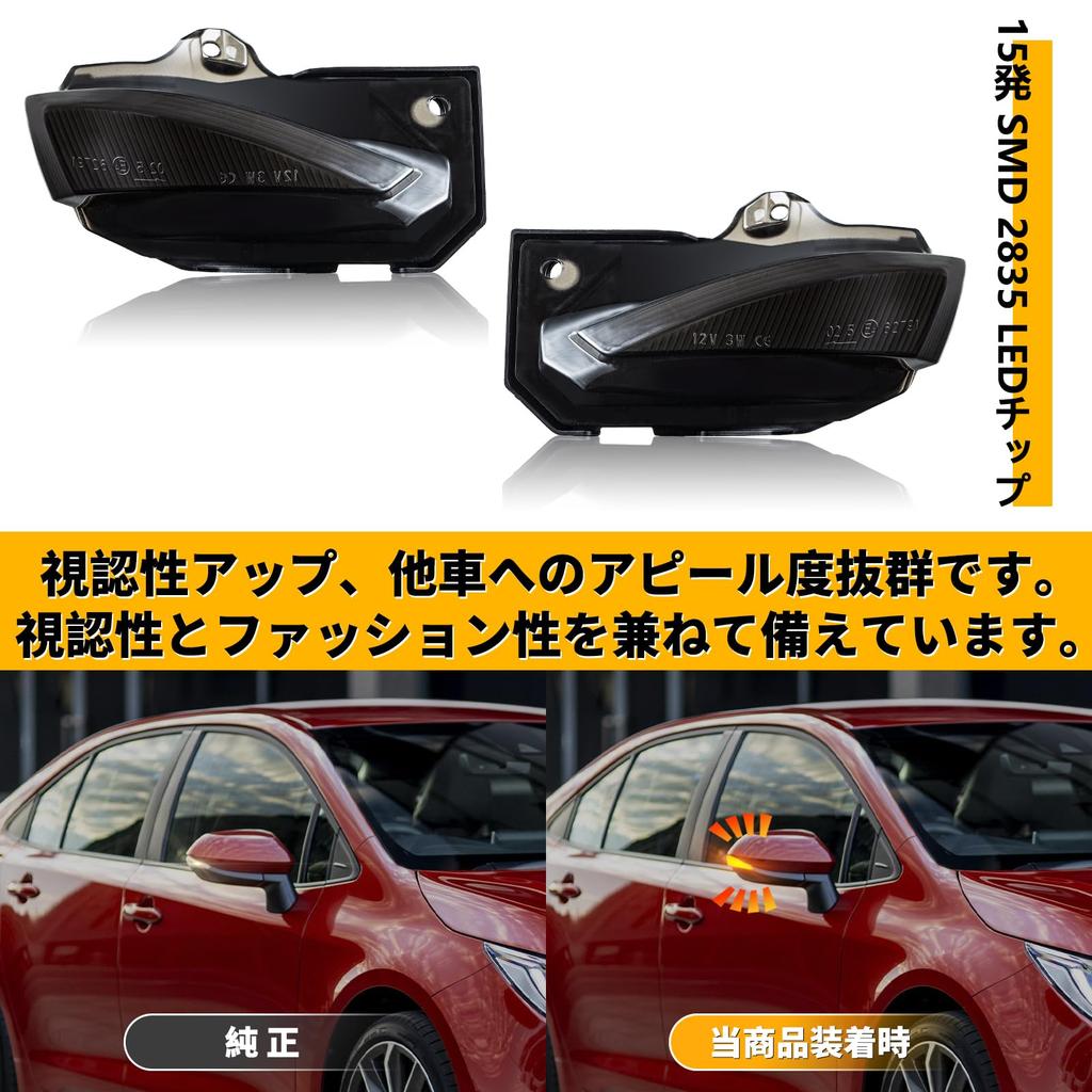NEIFILES Yaris Cross GR Yaris LED Door Mirror Blinker Vehicle Inspection Countermeasures Corolla 210 Corolla Touring Side Mirror Blinker Smoke Lens