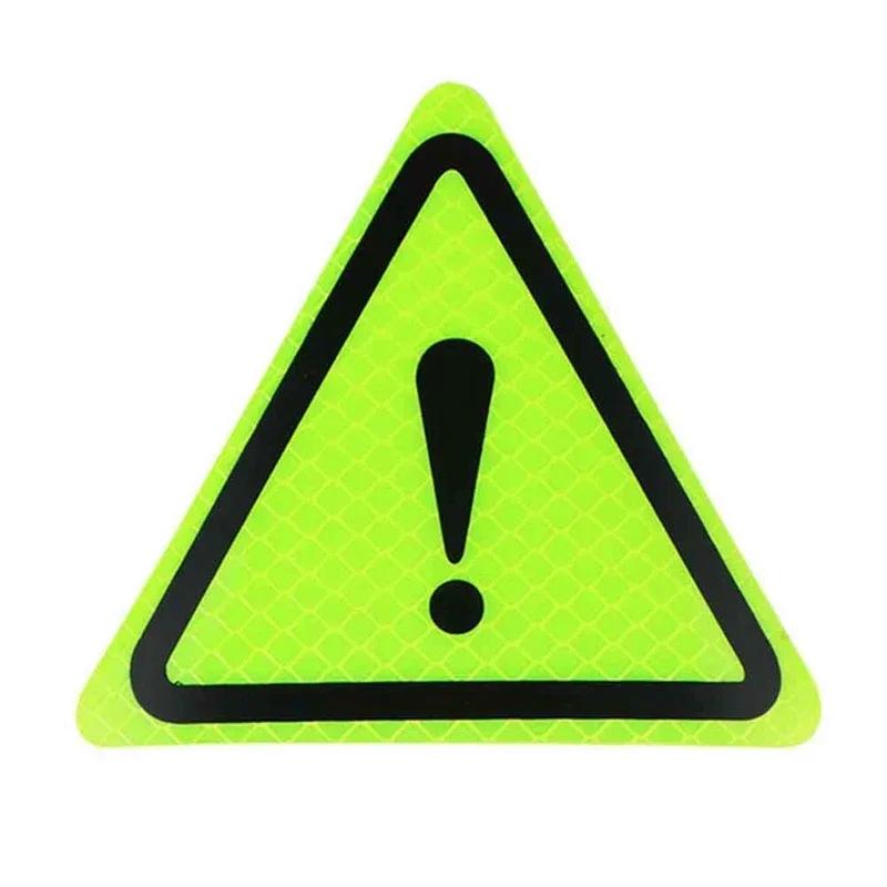 1PC Triangle Exclamation Mark Reflective Warning Sign Car Sticker Night Driving Safety Reflective Sticker for Car Anti-Collision