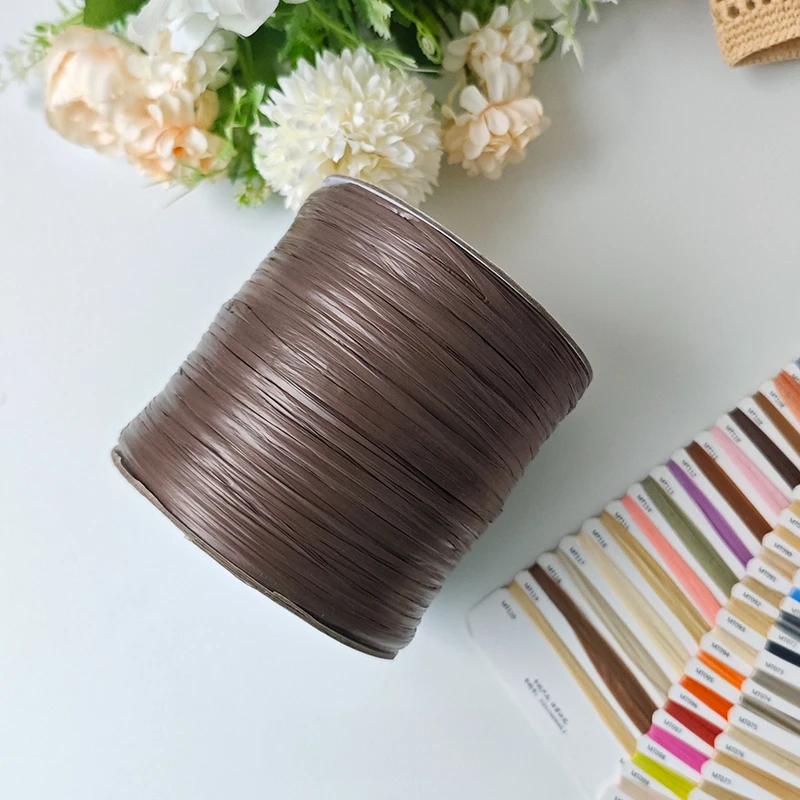 600M Raffia Strohgarn Häkelgarn für DIY Stricken Sommerstrohhut Handtaschen Kissen Handgeflochtenes Strohgarn