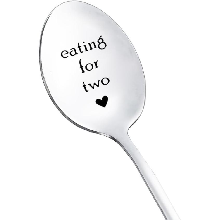 First Mothers Day Gifts for New Mom Cereal Dessert Spoon for Mom To Be Gift Eating for Two Spoons Pregnancy Gifts for First Time Moms Mother Birthday