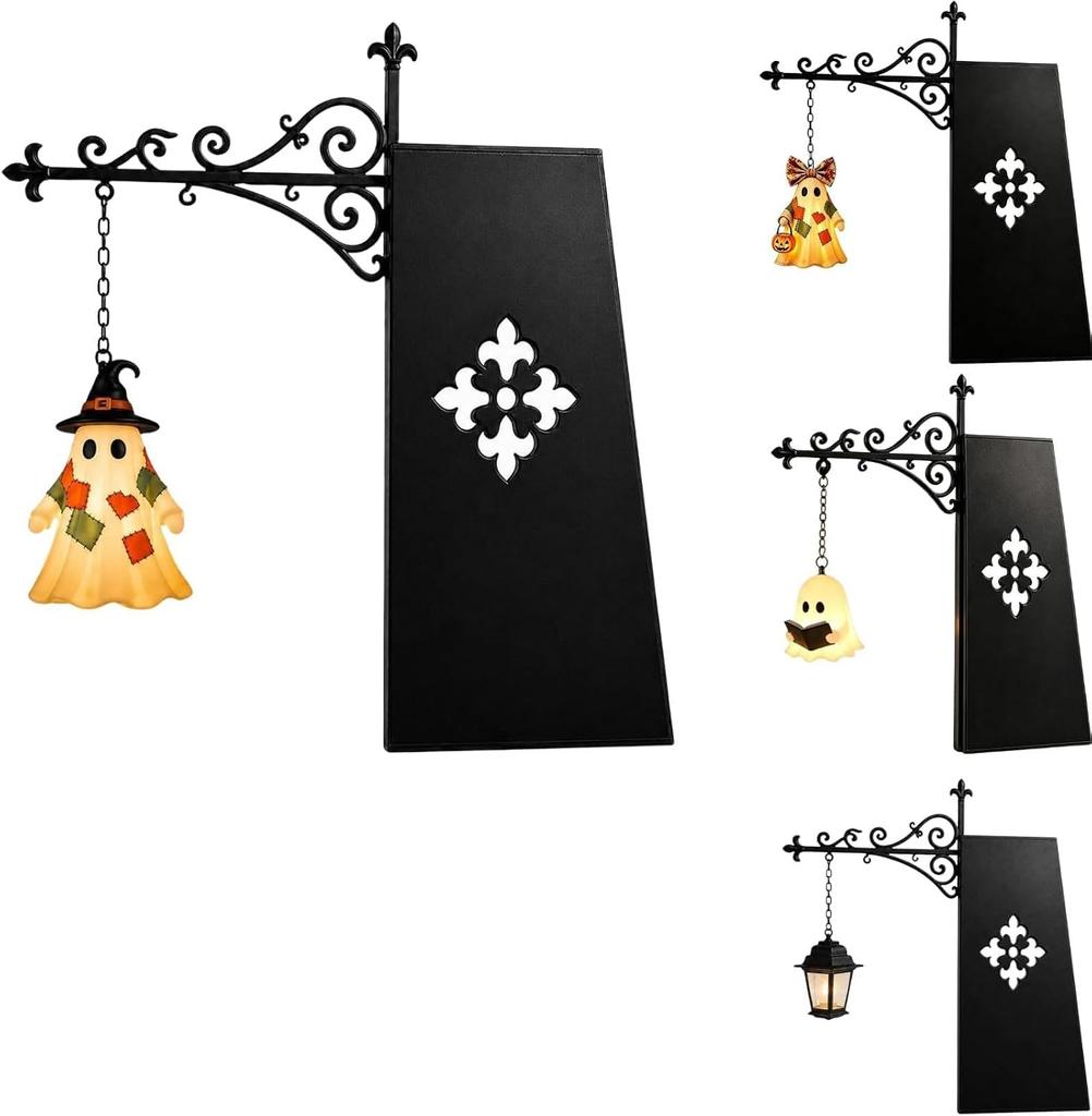 Ghost Bookshelf Lantern Design B - Warm LED Book Light Vintage Halloween Decor for Reading Corners Study Rooms Home Libraries Book Lover Gifts