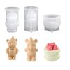 Bear Figurine Silicone Candle Molds Temperature Resistant Baking Mould for Resin Casting Candle Soap Chocolate Fondant