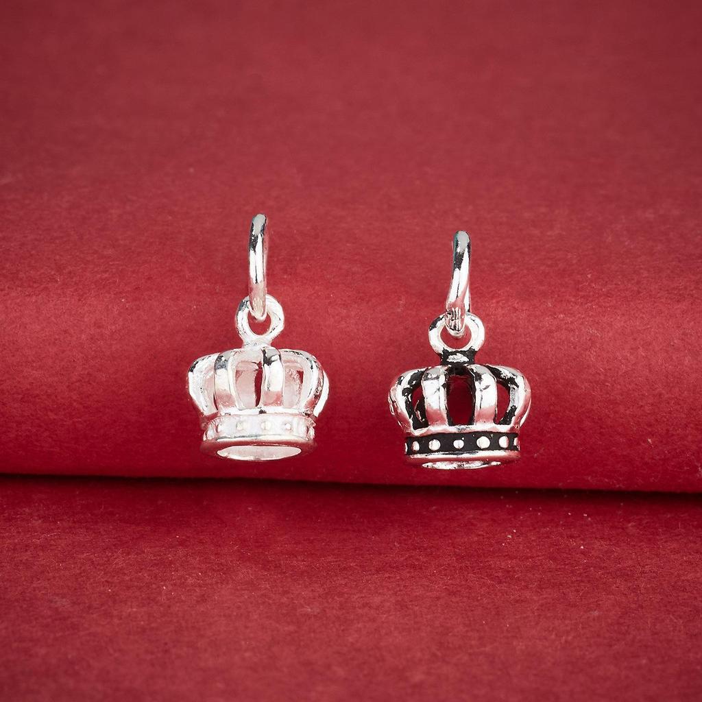 Sterling Silver S925 Royal Crown Pendant Kit for DIY Bracelets & Necklaces