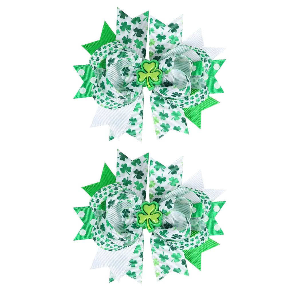 2pcs Irish Festival Bows Hair Clip Kids Hair Accessories Hair Decors for Children Designed for Comfort and Durability