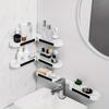 Punch-free Bathroom Shelves Revolving Rack Wall-mounted Foldable Corner Shower Storage Holder Kitchen Wall Rack Organizer