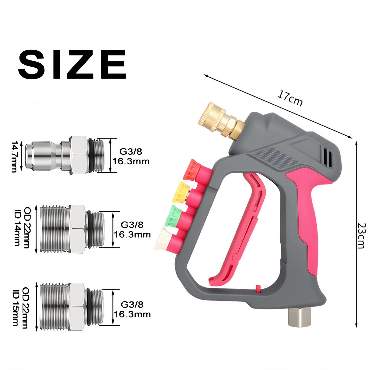

Short Gun Anti-Tangle Rotating High Pressure Car Wash Gun with 4-Color Nozzle Home Use SetPractical tools