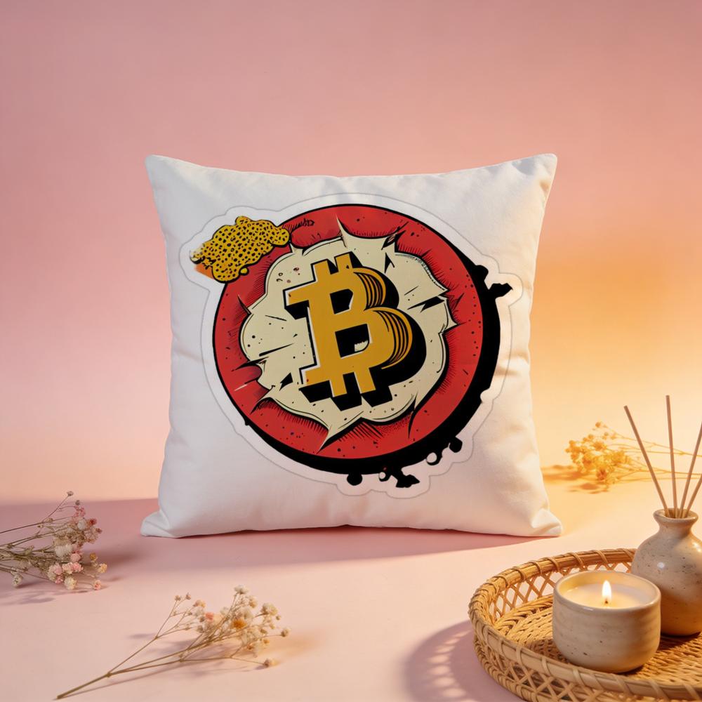 Stylish BBitcoinable Cushion Cover Comfortable Durable Pillow Cover MultiScene for Home Office Car Sofa