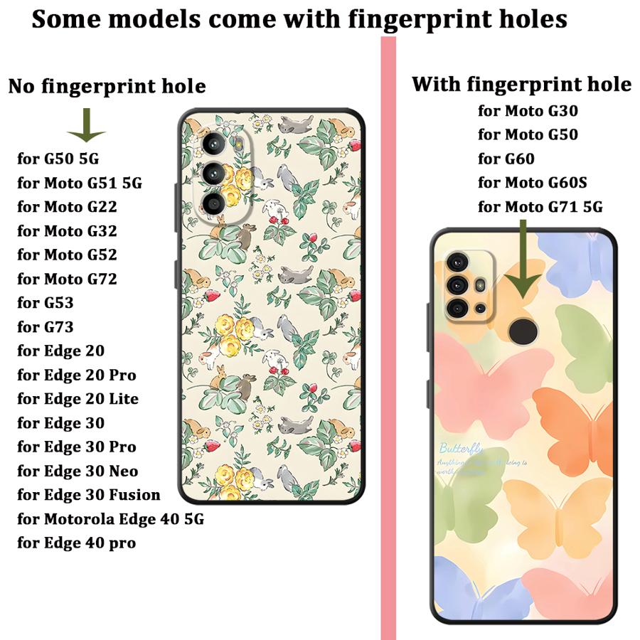 Cartoon Butterfly Case for Motorola Moto G22 Edge40 G52 G51 G73 Edge 20 Pro 30 Lite G71 G53 G30 G32 G60s G50 Phone Cover