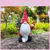 Festive Santa Claus Resin Figurine Holding Christmas Tree Charming Garden Decor