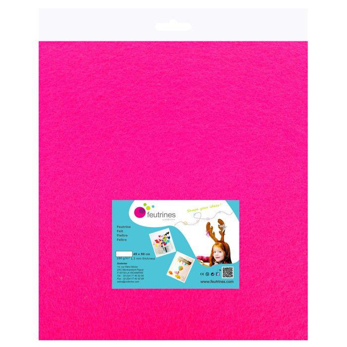Feutrine 1 mm Polyester 45 x 50 cm Rose fuchsia