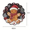4pcs/set Printing Christmas Round Wave Placemat Anti-slip Heat-resistant Table Mat Banquet Christmas Decoration Tablecloth